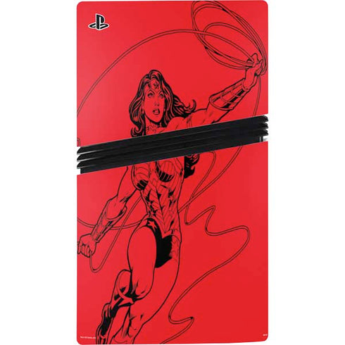 DC Comics Wonder Woman Comic Pop PS5 Pro Disk Console Skin