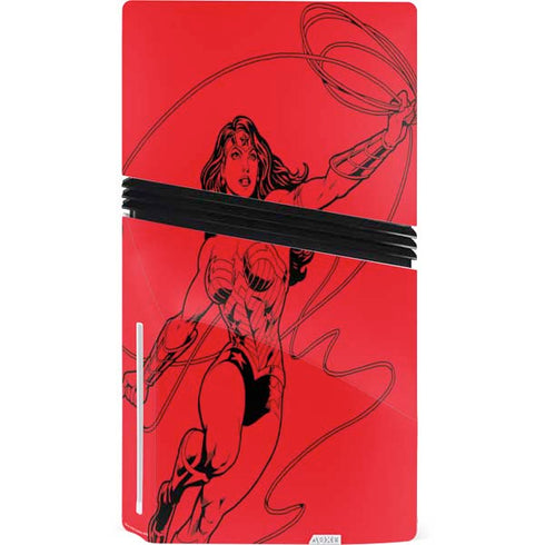 DC Comics Wonder Woman Comic Pop PS5 Pro Disk Console Skin