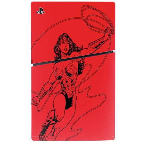 DC Comics Wonder Woman Comic Pop PS5 Slim Digital Edition Console Skin