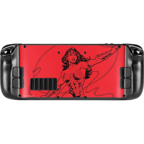 DC Comics Wonder Woman Comic Pop Steam Deck Handheld Gaming Computer OLED Skin