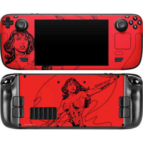DC Comics Wonder Woman Comic Pop Steam Deck Handheld Gaming Computer Skin