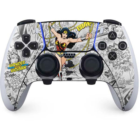 DC Comics Wonder Woman Classic Action Pose PS5 DualSense Edge Pro Controller Skin
