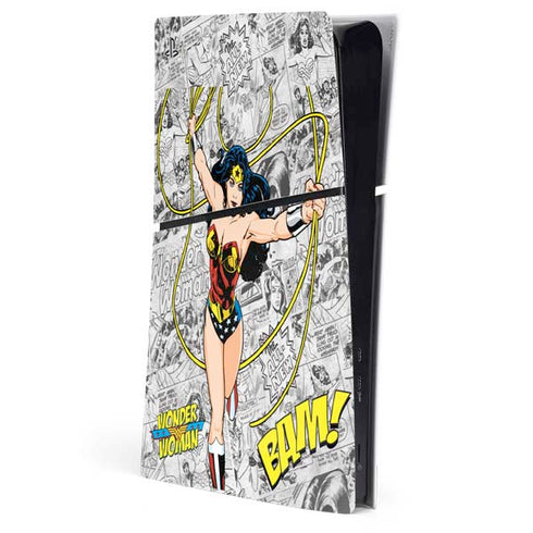 DC Comics Wonder Woman Classic Action Pose PS5 Slim Digital Edition Console Skin