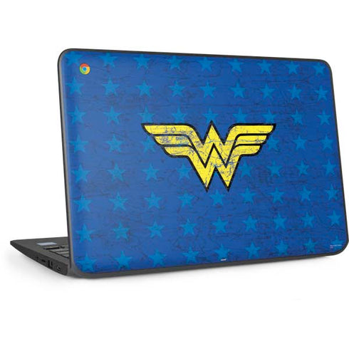 DC Comics Wonder Woman Emblem on Flag HP Chromebook Skin