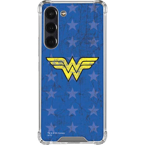 DC Comics Wonder Woman Emblem on Flag Galaxy S24 FE Clear Case