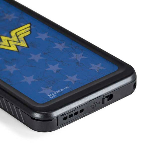 DC Comics Wonder Woman Emblem on Flag Galaxy S24 Plus Waterproof Case