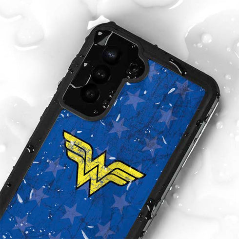 DC Comics Wonder Woman Emblem on Flag Galaxy S24 Plus Waterproof Case