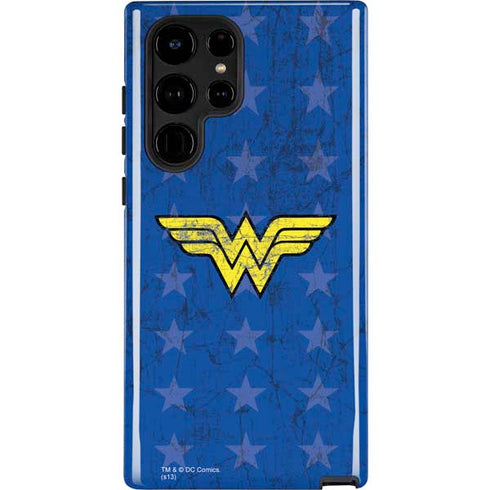 DC Comics Wonder Woman Emblem on Flag Galaxy Cases