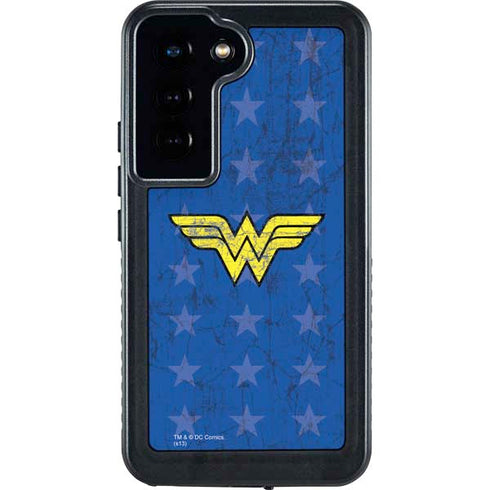 DC Comics Wonder Woman Emblem on Flag Galaxy S24 Waterproof Case