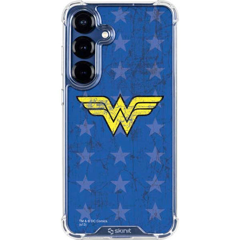 DC Comics Wonder Woman Emblem on Flag Galaxy S25 Plus Clear Case