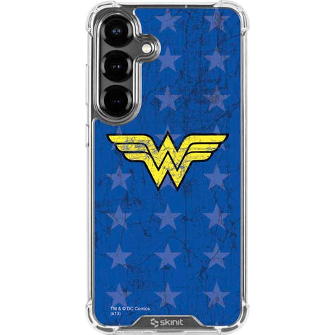 DC Comics Wonder Woman Emblem on Flag Galaxy S26 Plus Clear Case