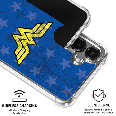 DC Comics Wonder Woman Emblem on Flag Galaxy S26 Plus Clear Case