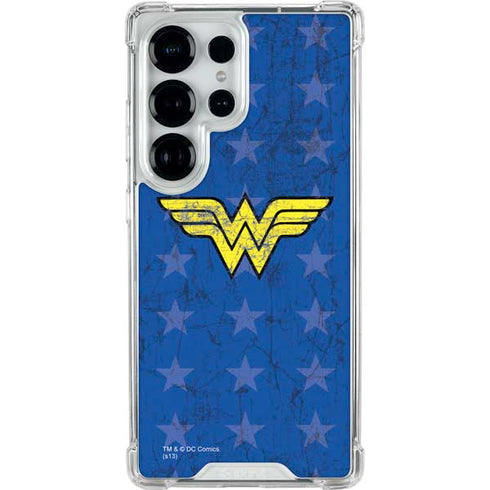 DC Comics Wonder Woman Emblem on Flag Galaxy S26 Ultra Clear Case