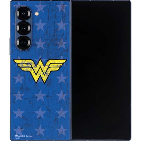 DC Comics Wonder Woman Emblem on Flag Galaxy Z Fold6 Skin