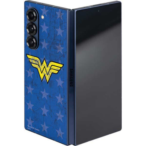 DC Comics Wonder Woman Emblem on Flag Galaxy Z Fold6 Skin