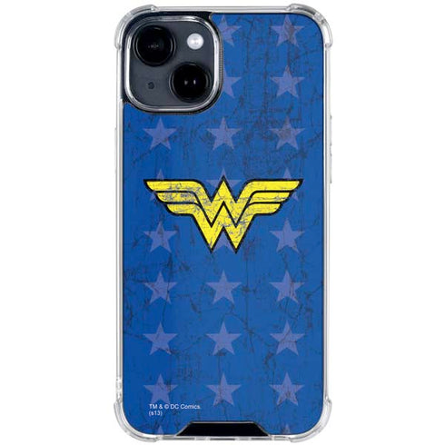 DC Comics Wonder Woman Emblem on Flag iPhone 15 Clear Case