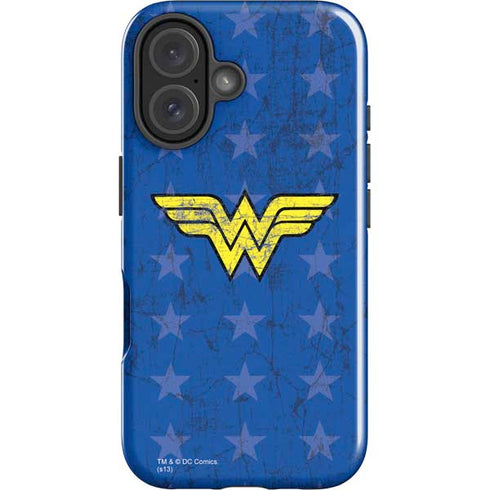 DC Comics Wonder Woman Emblem on Flag iPhone 16 Plus Impact Case