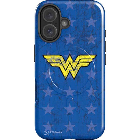 DC Comics Wonder Woman Emblem on Flag iPhone 16 Plus Magsafe Impact Case