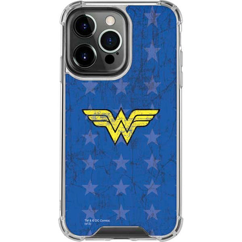 DC Comics Wonder Woman Emblem on Flag iPhone 16 Pro Clear Case