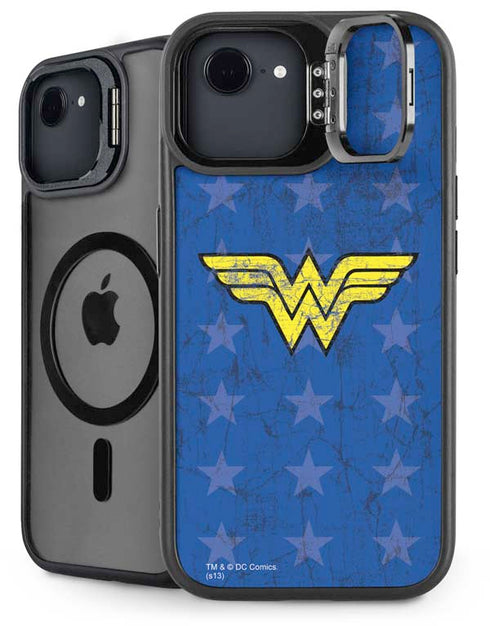 DC Comics Wonder Woman Emblem on Flag iPhone 16e Kickstand Case
