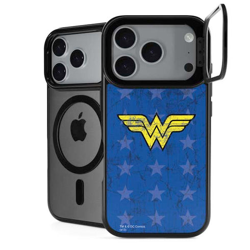 DC Comics Wonder Woman Emblem on Flag iPhone 18 Pro Kickstand Case