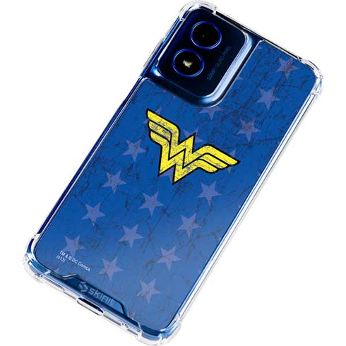 DC Comics Wonder Woman Emblem on Flag Moto G 5G (2024) Clear Case