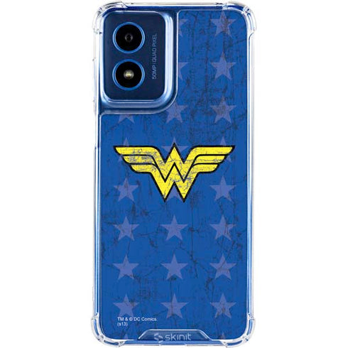 DC Comics Wonder Woman Emblem on Flag Moto G Play 4G (2024) Clear Case