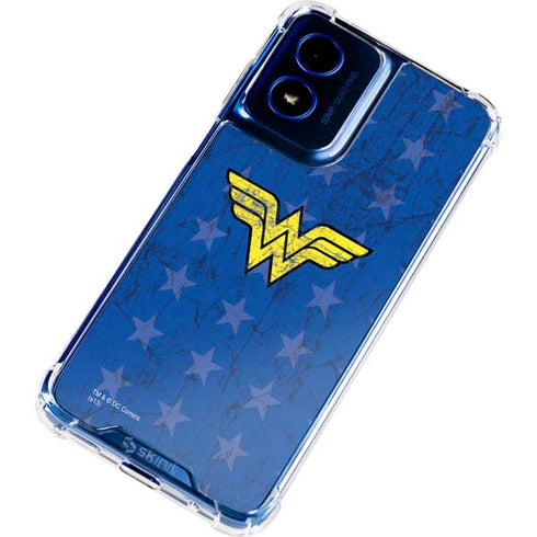 DC Comics Wonder Woman Emblem on Flag Moto G Play 4G (2024) Clear Case