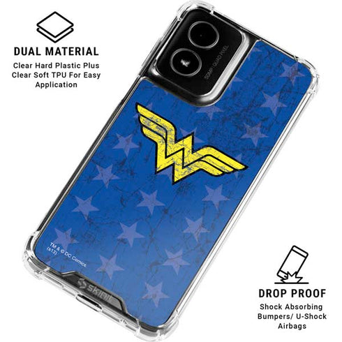 DC Comics Wonder Woman Emblem on Flag Moto G Power 5G (2024) Clear Case
