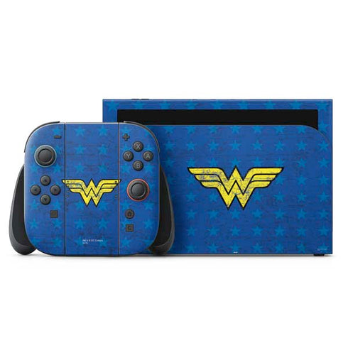 DC Comics Wonder Woman Emblem on Flag Nintendo Switch 2 (2025) with Joy-Con Skin