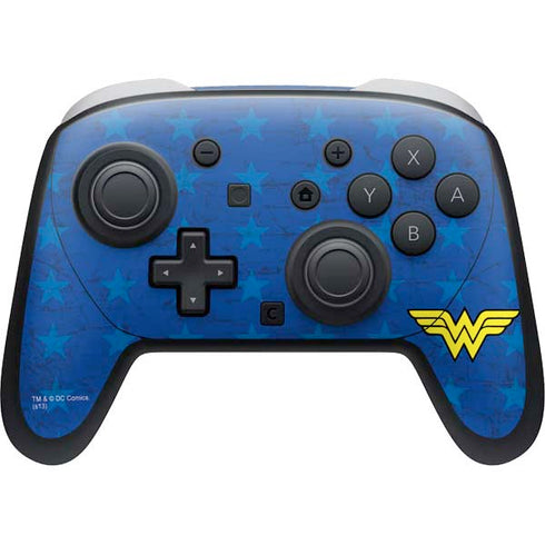 DC Comics Wonder Woman Emblem on Flag Nintendo Switch 2 (2025) Pro Controller Skin