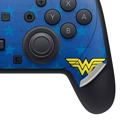 DC Comics Wonder Woman Emblem on Flag Nintendo Switch 2 (2025) Pro Controller Skin