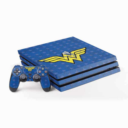 DC Comics Wonder Woman Emblem on Flag PlayStation PS4 Skins