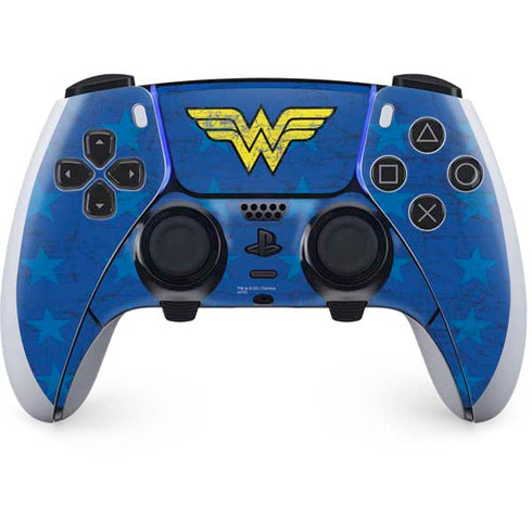 DC Comics Wonder Woman Emblem on Flag PS5 DualSense Edge Pro Controller Skin