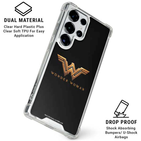 DC Comics Wonder Woman Gold Emblem Galaxy S25 Ultra Clear Case