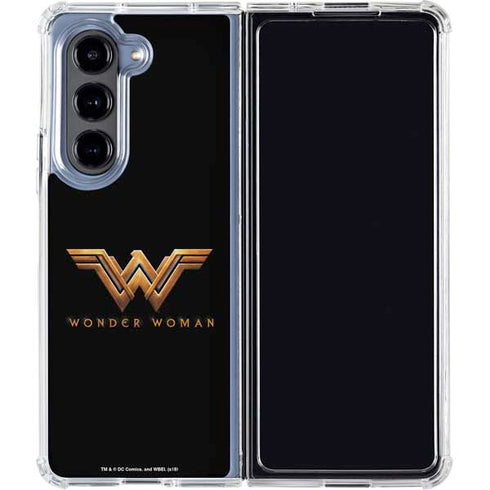 DC Comics Wonder Woman Gold Emblem Galaxy Z Fold5 5G Clear Case