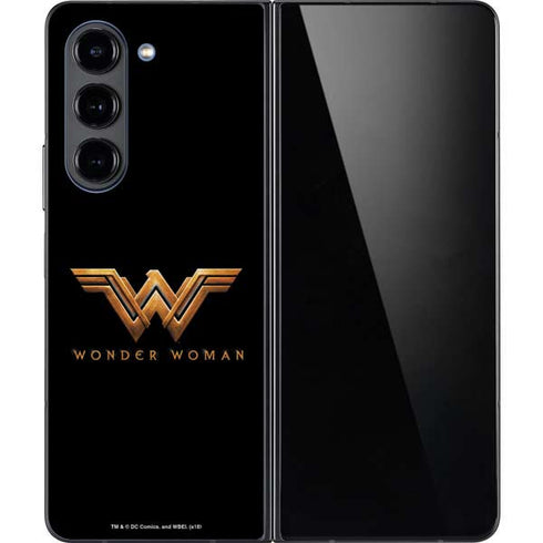 DC Comics Wonder Woman Gold Emblem Galaxy Z Fold5 5G Skin