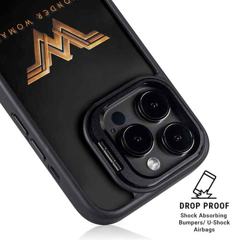 DC Comics Wonder Woman Gold Emblem iPhone 14 Pro Kickstand Case