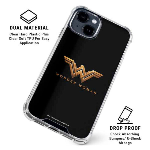DC Comics Wonder Woman Gold Emblem iPhone 15 Clear Case