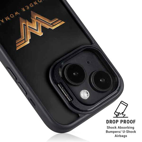 DC Comics Wonder Woman Gold Emblem iPhone 15 Plus Kickstand Case