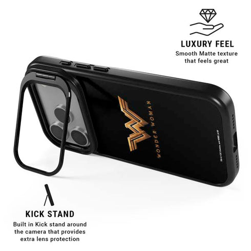DC Comics Wonder Woman Gold Emblem iPhone 17 Pro Kickstand Case