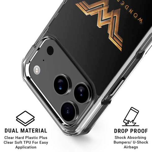 DC Comics Wonder Woman Gold Emblem iPhone 18 Pro Clear Case