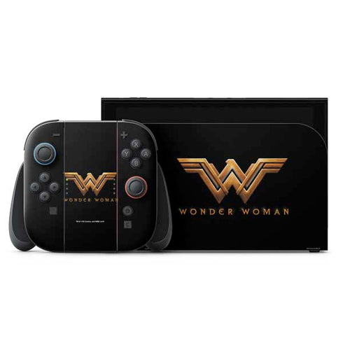 DC Comics Wonder Woman Gold Emblem Nintendo Switch 2 (2025) with Joy-Con Skin