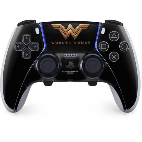 DC Comics Wonder Woman Gold Emblem PS5 DualSense Edge Pro Controller Skin