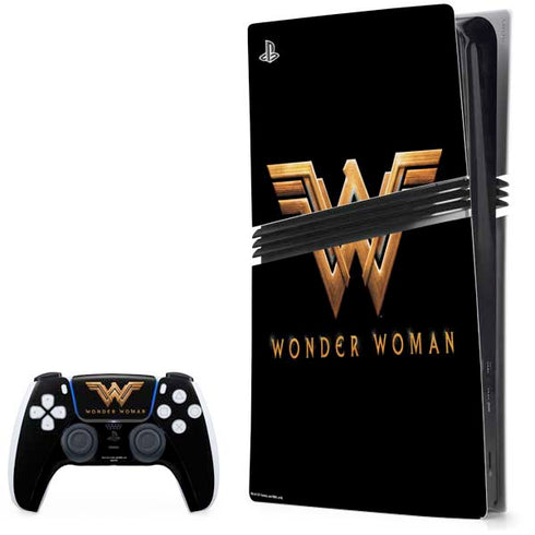 DC Comics Wonder Woman Gold Emblem PS5 Pro Bundle Skin