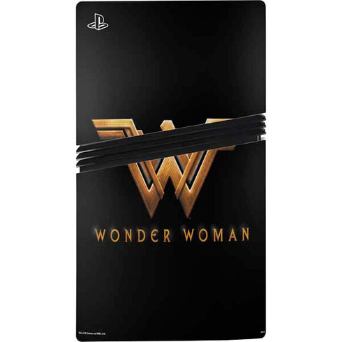 DC Comics Wonder Woman Gold Emblem PS5 Pro Console Skin