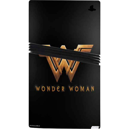 DC Comics Wonder Woman Gold Emblem PS5 Pro Console Skin