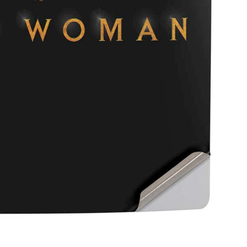 DC Comics Wonder Woman Gold Emblem PS5 Pro Disk Console Skin