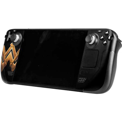 DC Comics Wonder Woman Gold Emblem Steam Deck Handheld Gaming Computer OLED Skin