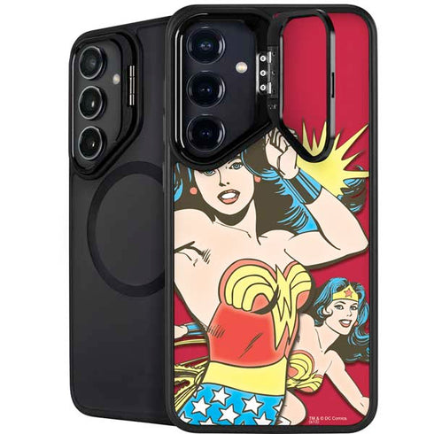 DC Comics Wonder Woman Vintage Action pose Galaxy S25 Kickstand Case